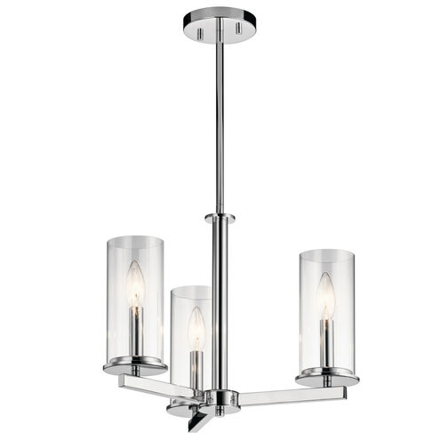 Crosby 3 Light 18 inch Chrome Chandelier/Semi Flush Ceiling Light