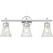 Belle 3 Light 24 inch Chrome Bath Vanity Light Wall Light