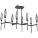 Rock Crystal LED Matte Black Linear Pendant Ceiling Light in Chilled Smoke, 2700K LED