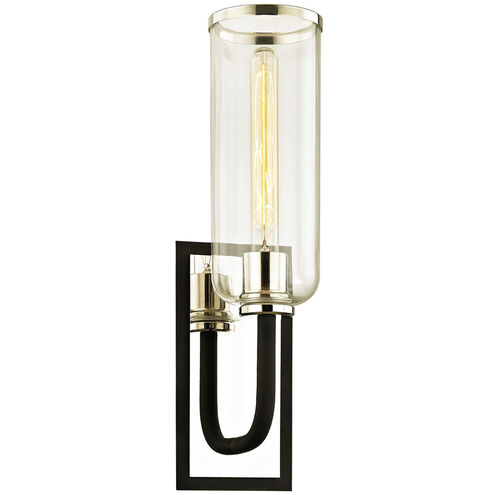 Aeon 1 Light 6 inch Carbide Black and Polished Nickel Wall Sconce Wall Light