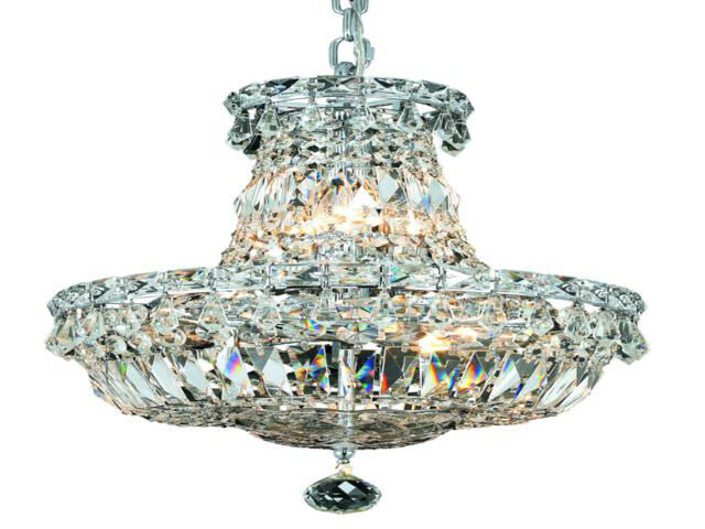Tranquil 6 Light 12 inch Chrome Pendant Ceiling Light in Royal Cut