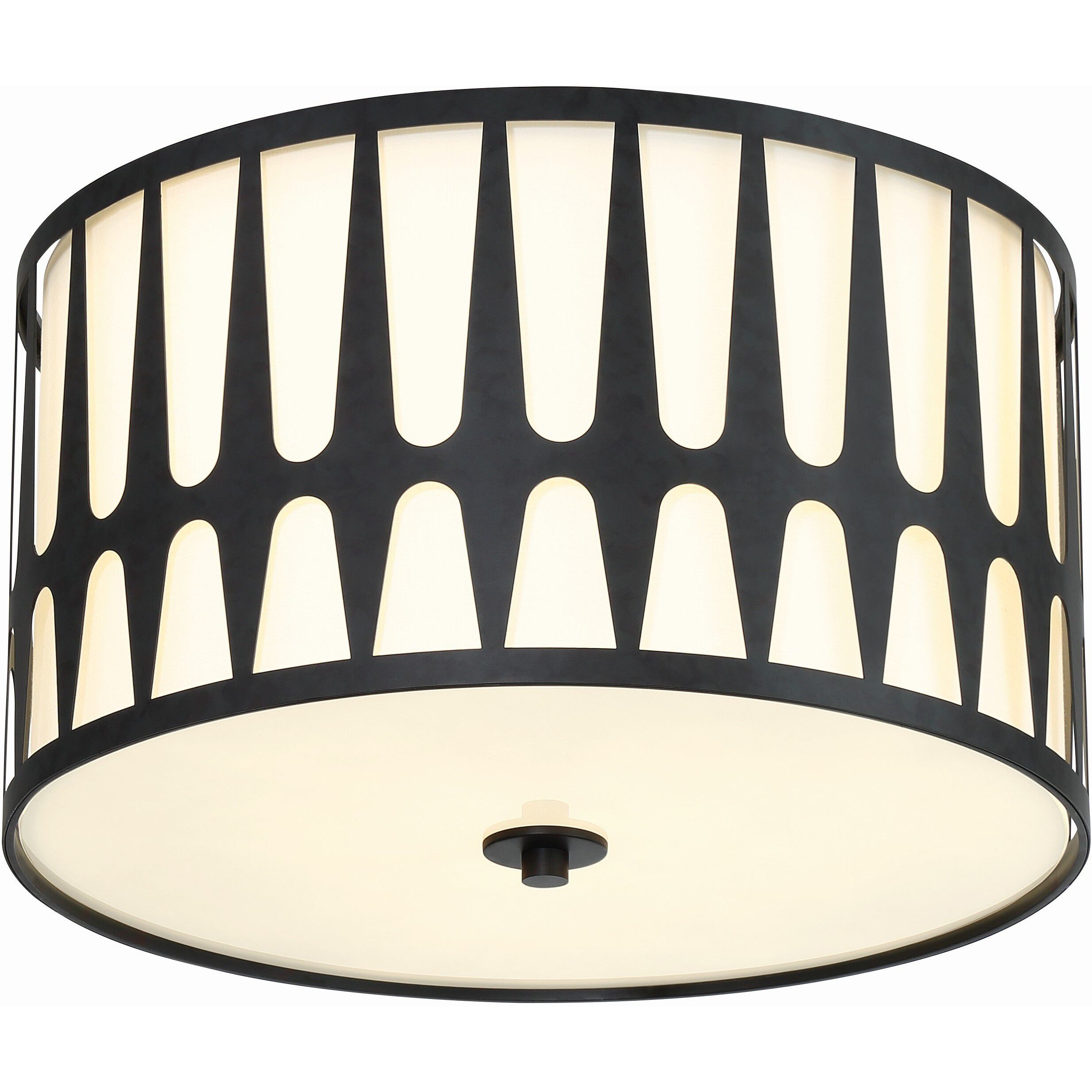 Royston 3 Light 18 inch Black Flush Ceiling Light