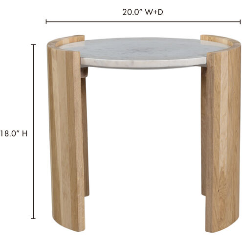 Dala 20 X 18.5 inch White Side Table