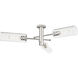 Crown Point 3 Light 39.25 inch Satin Nickel Flush Mount Ceiling Light in Clear Glass