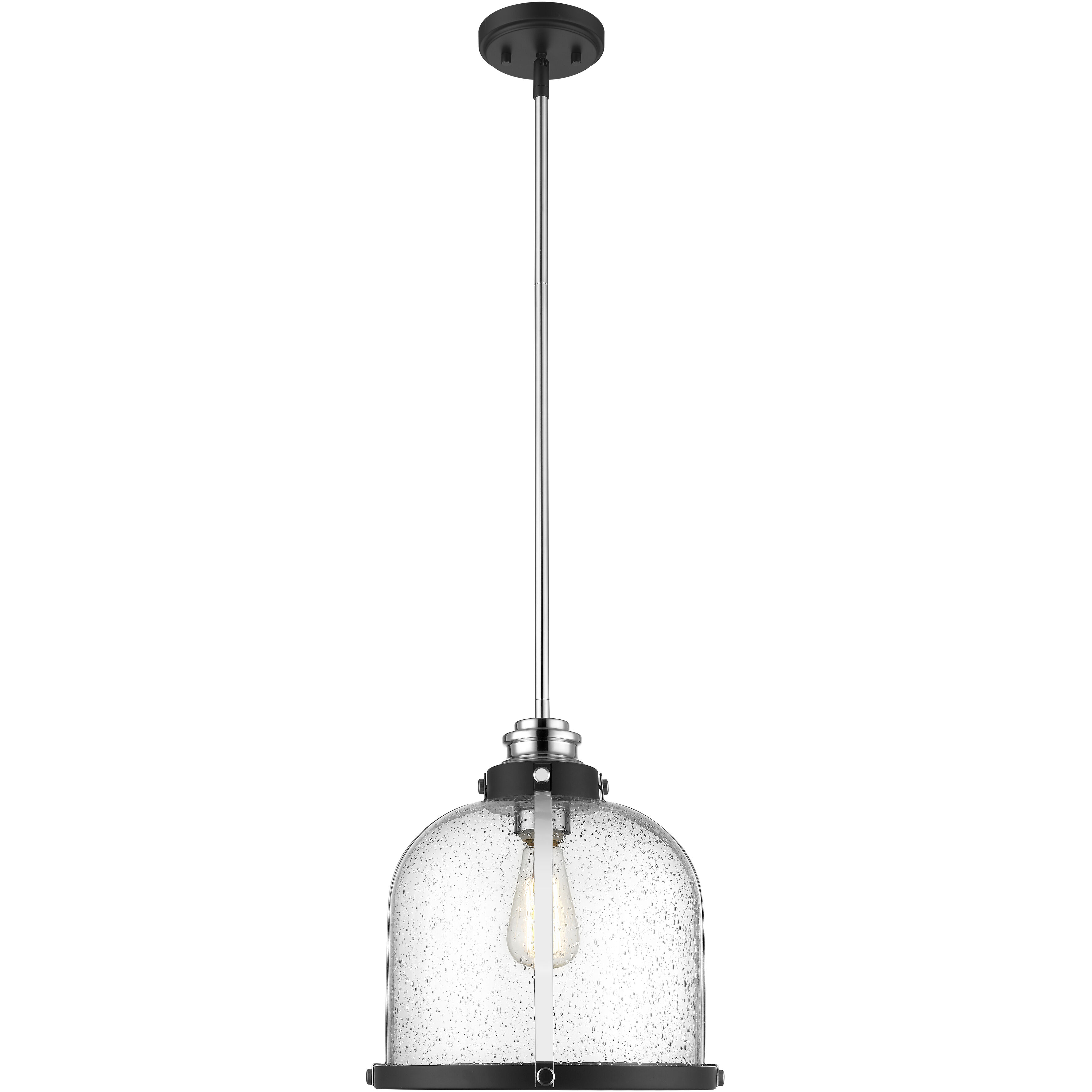 Burren 1 Light 12.25 inch Matte Black and Chrome Pendant Ceiling Light