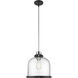 Burren 1 Light 12.25 inch Matte Black and Chrome Pendant Ceiling Light