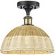 Ballston Bristol Natural II 1 Light 11.75 inch Black Antique Brass Semi-Flush Mount Ceiling Light