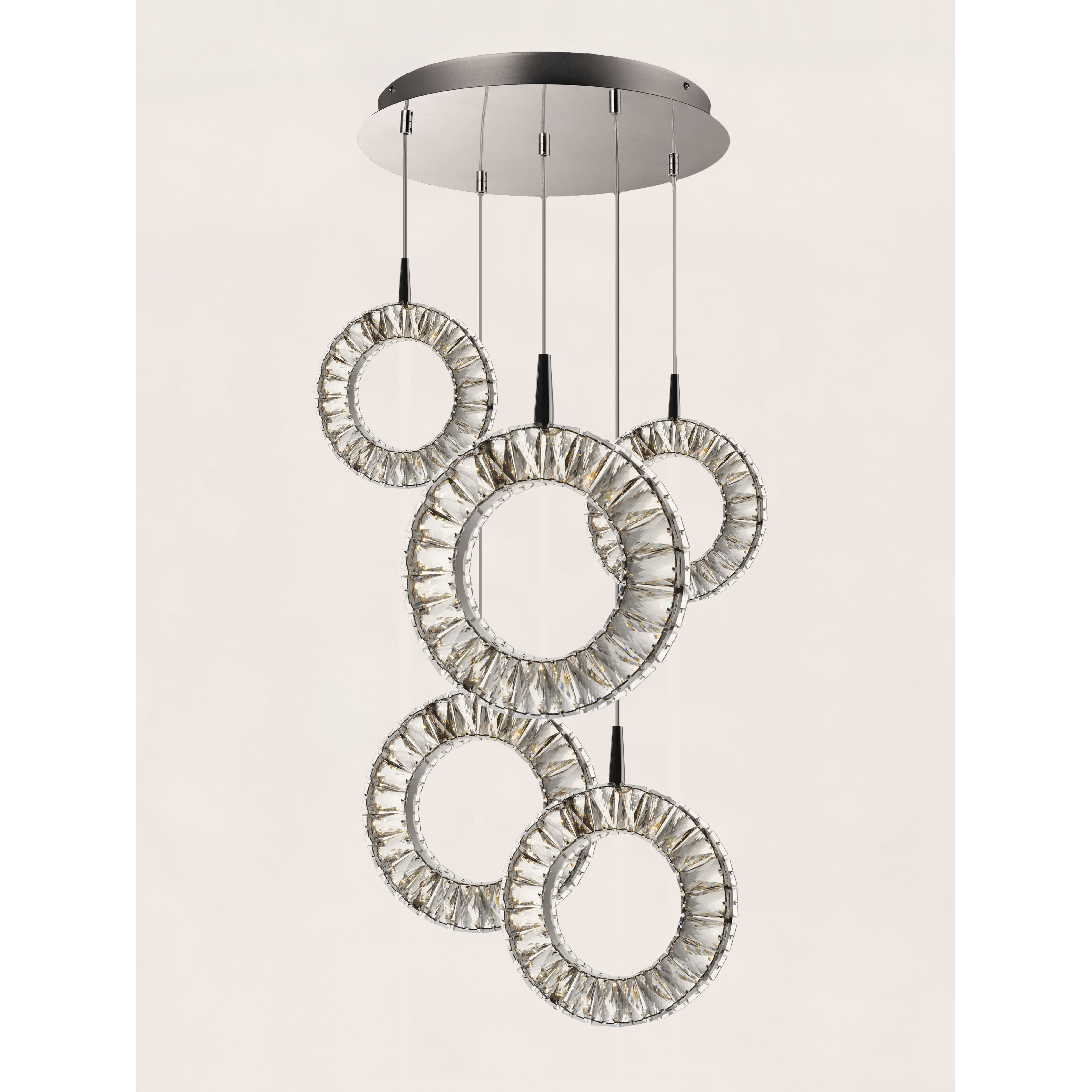 Charm LED 23.75 inch Polished Chrome Multi-Light Pendant Ceiling Light
