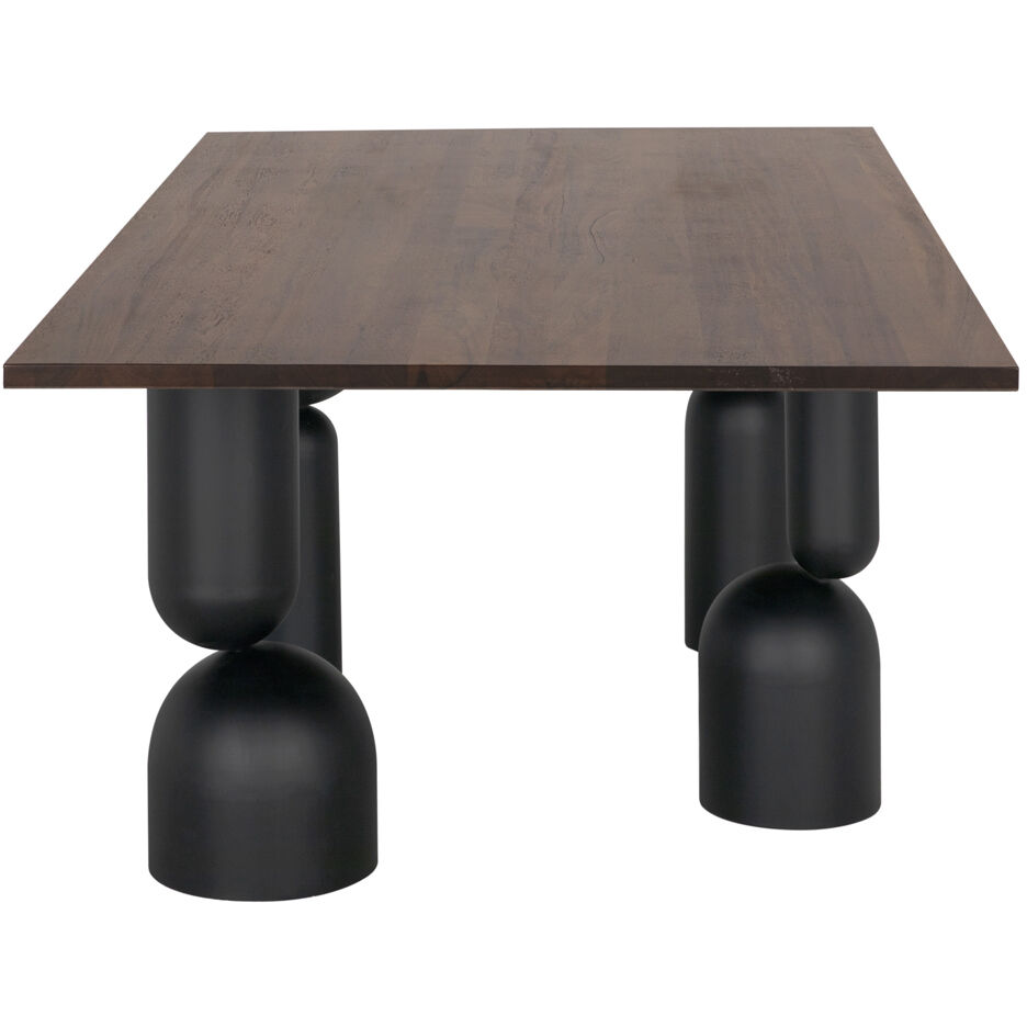 Leandra 86 X 46 inch Dark Walnut and Matte Black Dining Table