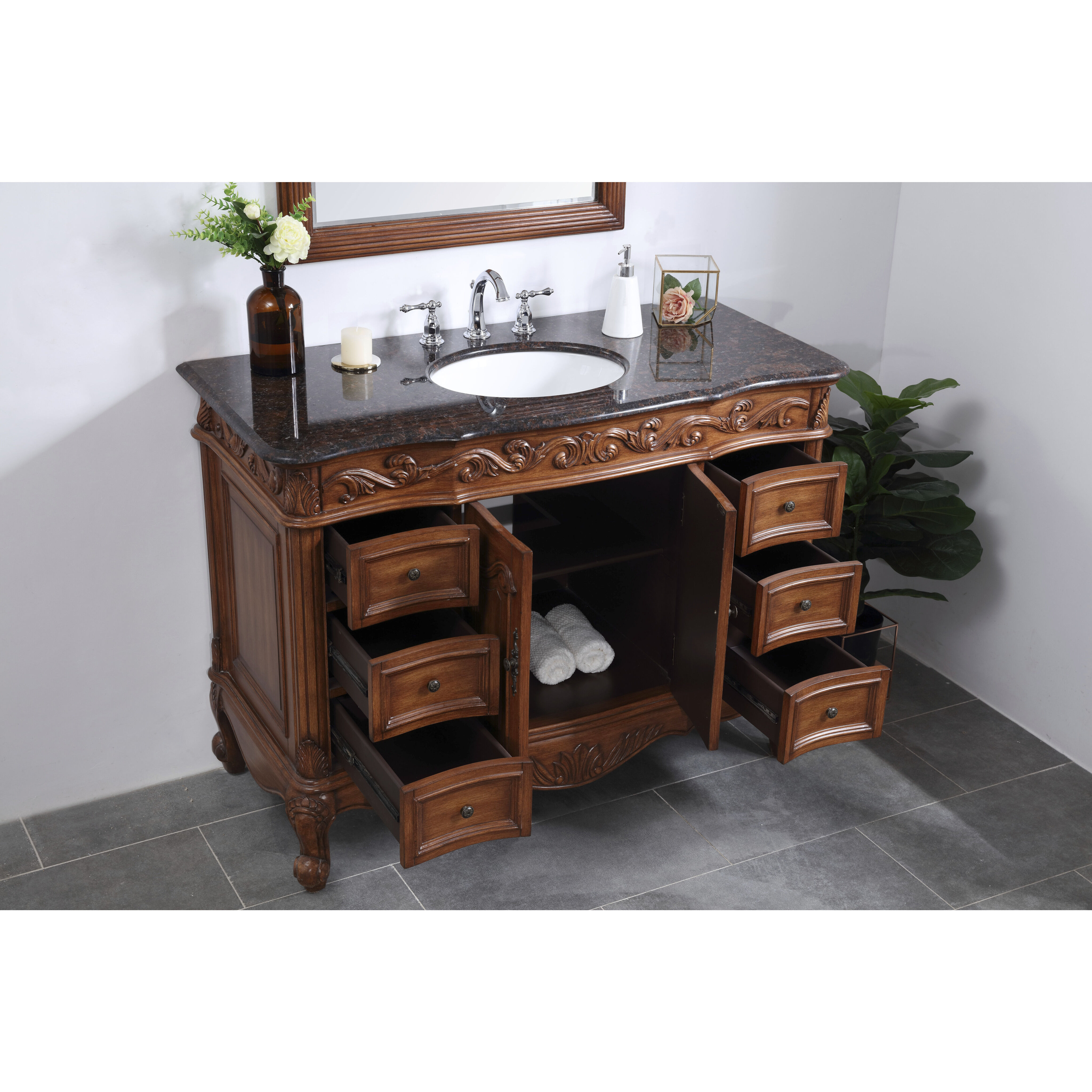 Oakland 48 X 22 X 36 inch Teak Vanity Sink Set