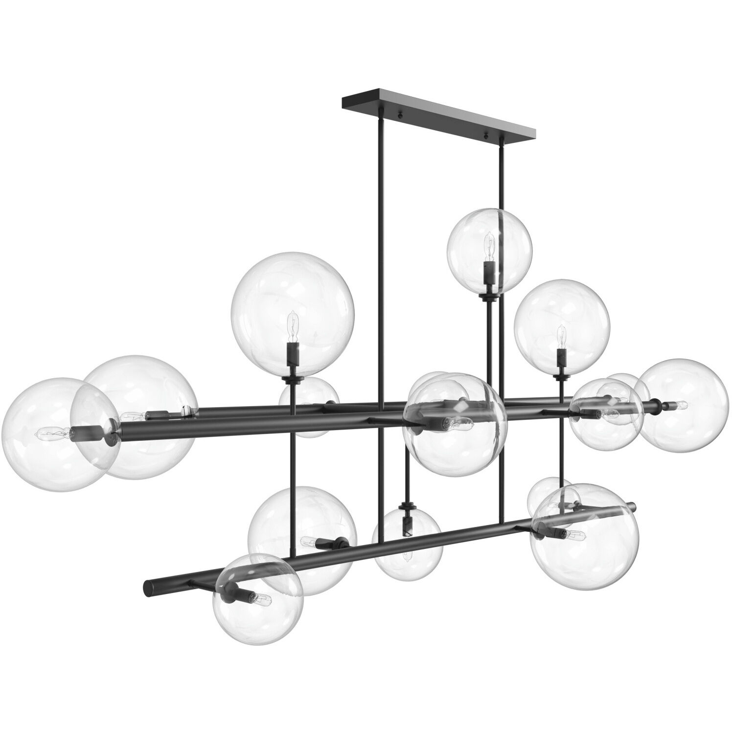 Delilah LED 37 inch Black Chandelier Ceiling Light