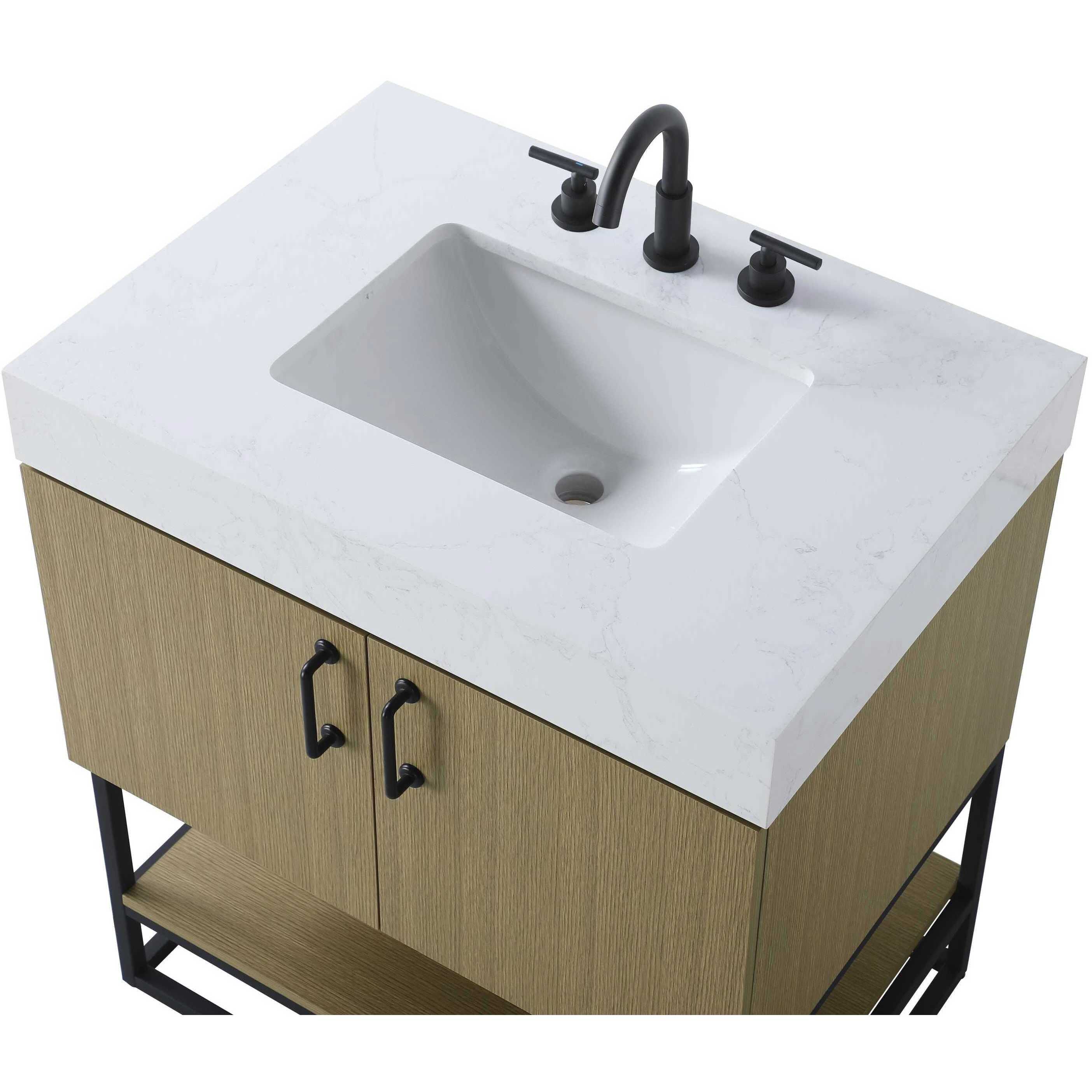 Caroline 30 X 34 inch Honey Brown Bathroom Vanity Cabinet