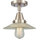 Franklin Restoration Halophane 1 Light 9 inch Brushed Satin Nickel Flush Mount Ceiling Light in Clear Halophane Glass