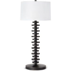 Fishbone 34.75 inch 150.00 watt Ebony Table Lamp Portable Light, Buffet Lamp