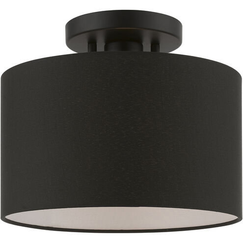 Bainbridge 1 Light 10 inch Black Small Semi-Flush Ceiling Light, Small