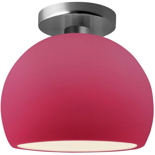 Radiance 1 Light 7 inch Cerise and Brushed Nickel Semi Flush Ceiling Light