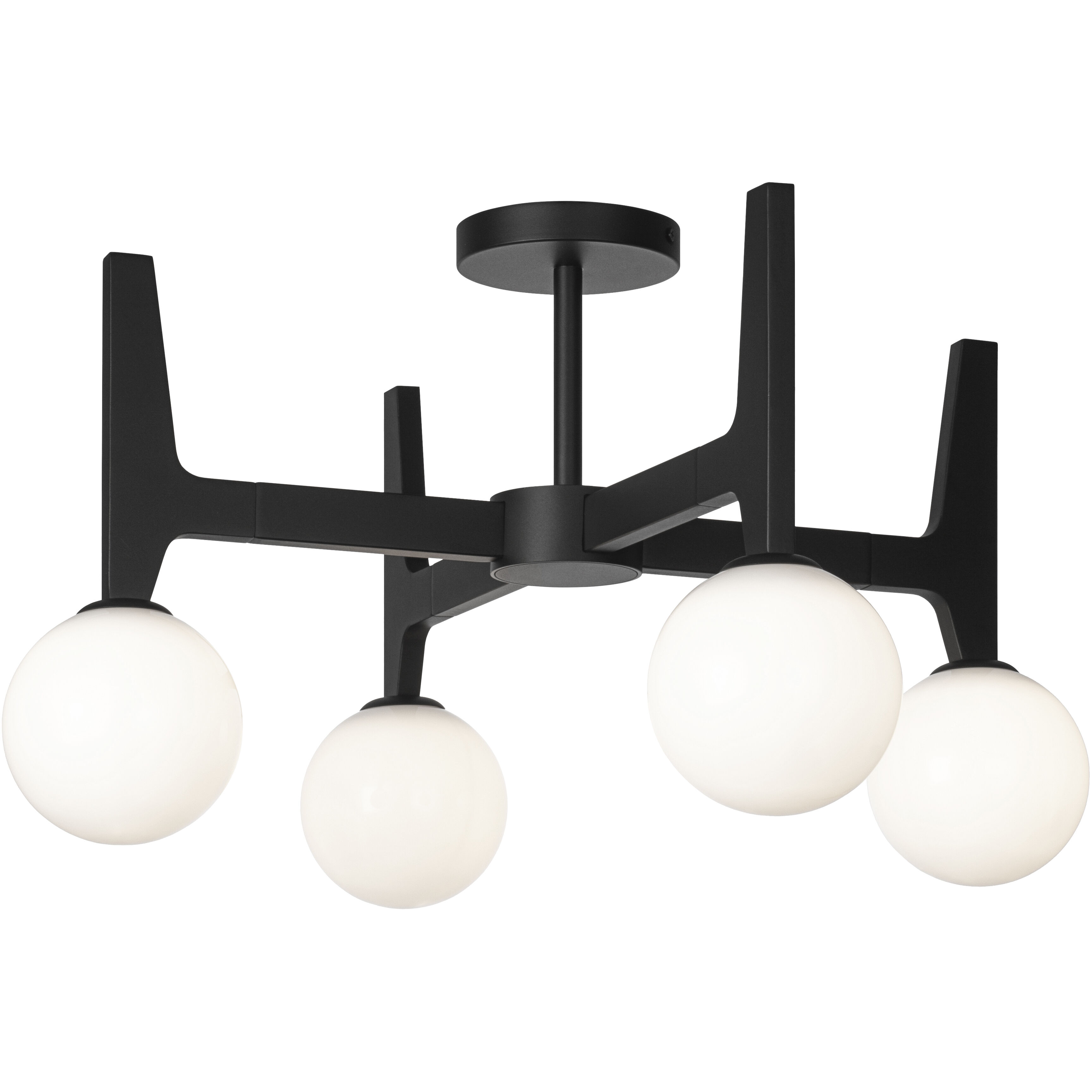 Scriben LED 24 inch Matte Black Flush Mount Ceiling Light