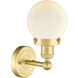 Beacon Sconce Wall Light in Satin Gold, Matte White
