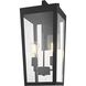 William 2 Light 24 inch Black Outdoor Wall Sconce