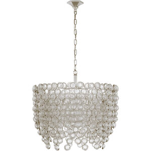Julie Neill Milazzo 8 Light 28.5 inch Burnished Silver Leaf and Crystal Waterfall Chandelier Ceiling Light, Medium
