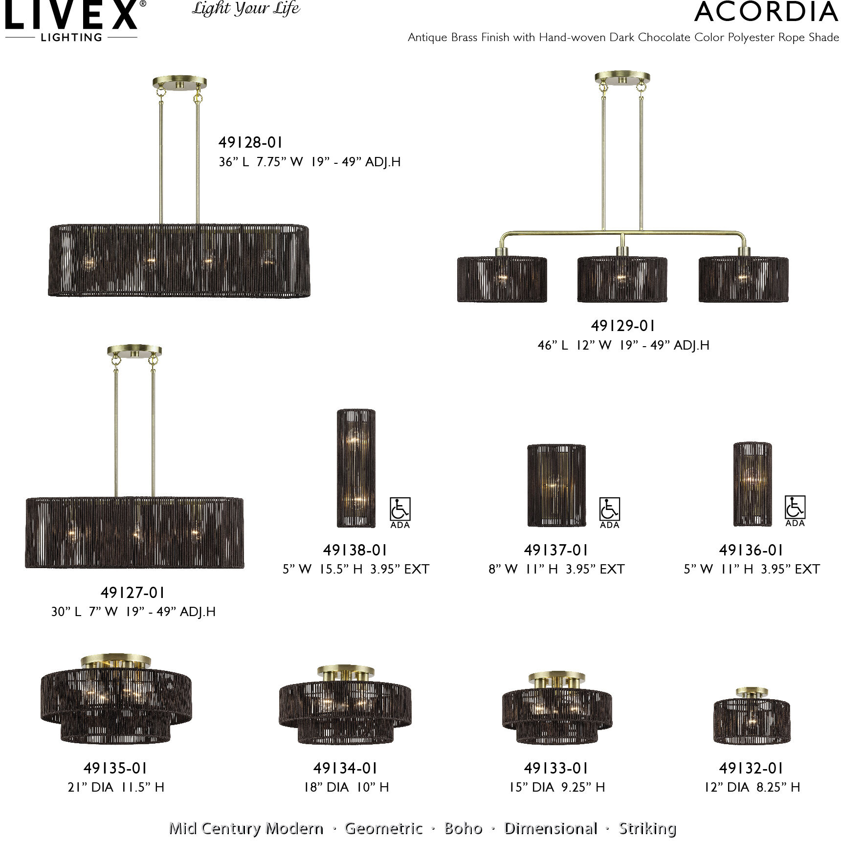 Acordia 1 Light 12 inch Antique Brass Semi Flush Mount Ceiling Light, Medium