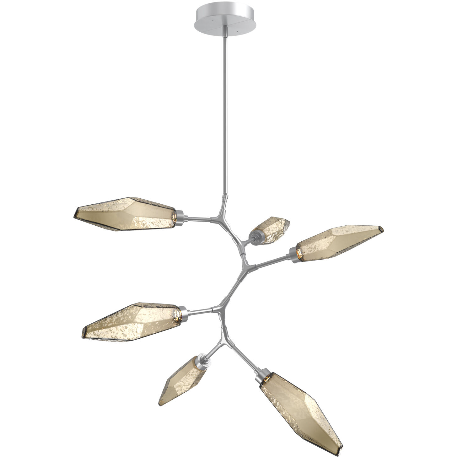 Rock Crystal LED 38.8 inch Classic Silver Chandelier Ceiling Light in 3000K LED, Chilled Bronze, Modern Vine