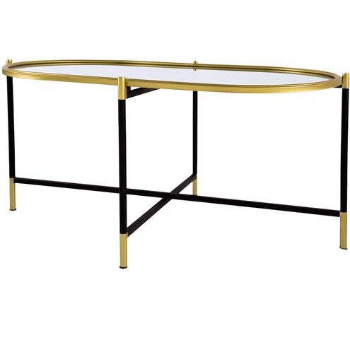 Bertram 41 X 24 inch Black/Gold Coffee Table