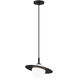 Saturn 1 Light 12 inch Black and Opal Pendant Ceiling Light in Black and Opal Glass