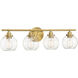 Carson 4 Light 30 inch Warm Brass Bathroom Vanity Light Wall Light, Essentials