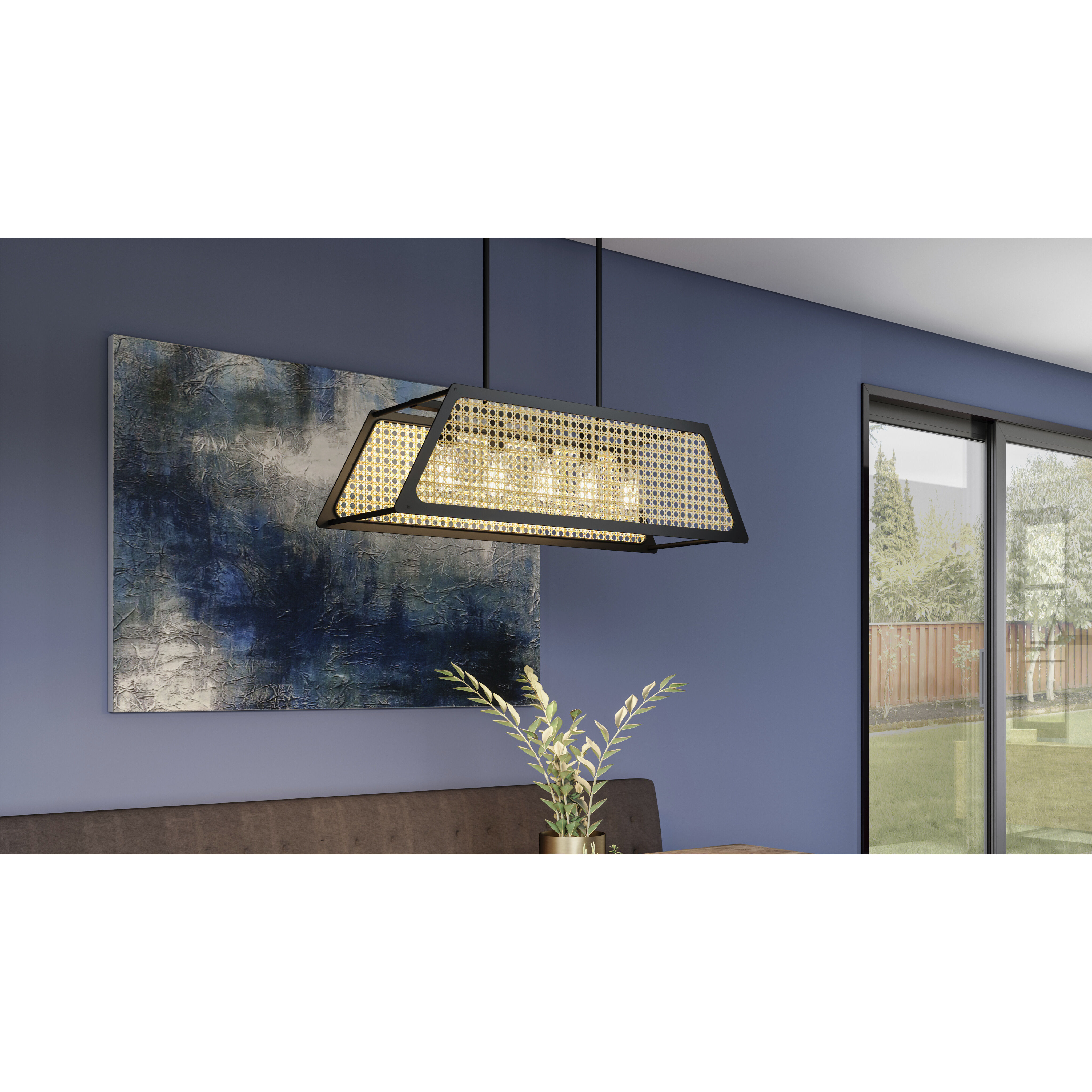 Syrah 5 Light 36 inch Matte Black Island Light Ceiling Light