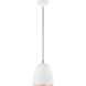Arlington 1 Light 10 inch White with Brushed Nickel Accents Pendant Ceiling Light