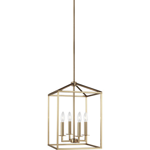 Perryton 4 Light 12.25 inch Satin Brass Foyer Pendant Ceiling Light, Small