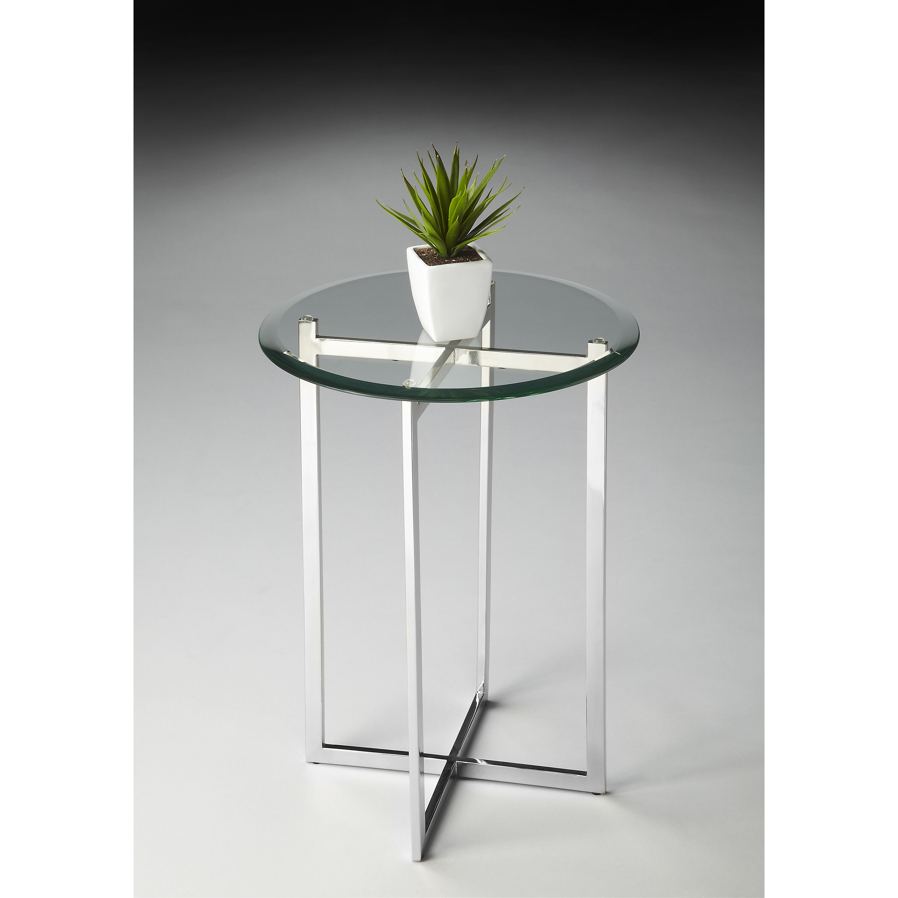 Butler Loft Finn Modern 21 X 16 inch Nickel Accent Table