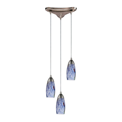 Castle 3 Light 10 inch Satin Nickel Mini Pendant Ceiling Light