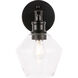 Gene 1 Light 6 inch Black Wall sconce Wall Light