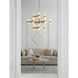 AERIN Margita 24 Light 44.5 inch Hand-Rubbed Antique Brass Chandelier Ceiling Light in White Glass, Medium