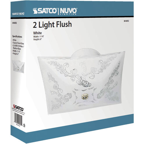 Brentwood 2 Light 12 inch White Flush Mount Ceiling Light