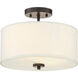 Modern 2 Light 13 inch Oil Rubbed Bronze Semi-Flush Ceiling Light