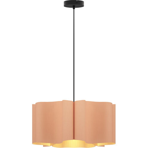Paulina 1 Light 19.8 inch Black Pendant Ceiling Light in Rose/Ash, 20 in, WEP Collection