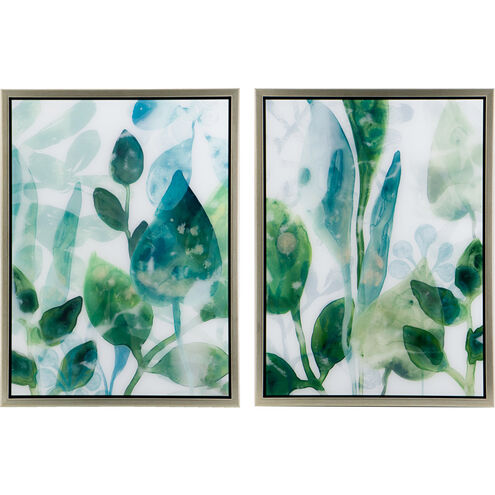 Leaves in Shades of Greens 25.4 X 19.1 inch Printed Acrylic Wall Art