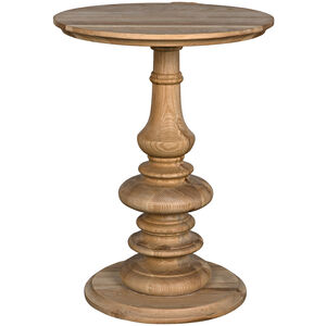 Old Elm 28 X 20 inch Clear Coat Flat Pedestal Side Table