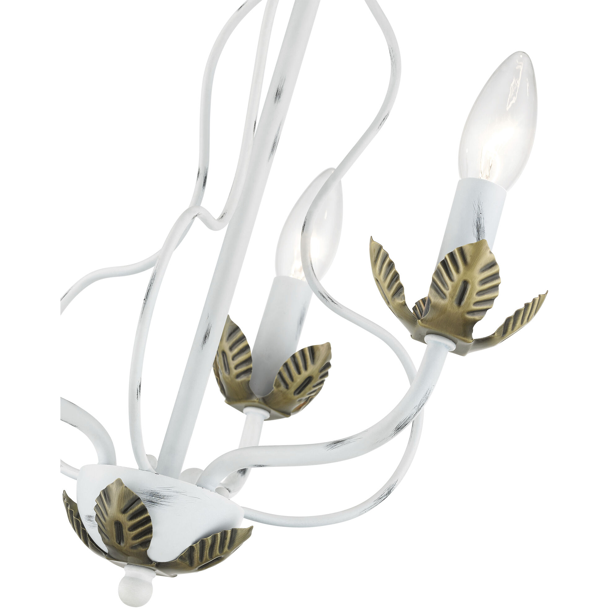 Katarina 3 Light 13 inch Antique White with Antique Brass Accents Chandelier Ceiling Light