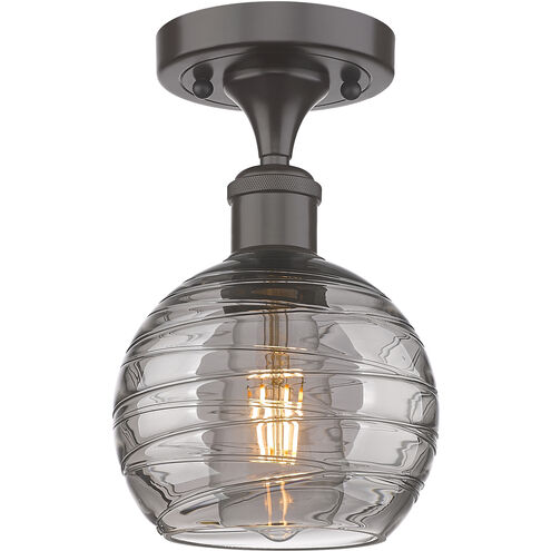 Ballston Athens Deco Swirl 1 Light 5.88 inch Oil Rubbed Bronze Semi-Flush Mount Ceiling Light