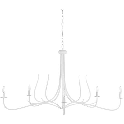 Passion 5 Light 50.5 inch Gesso White and Painted Gesso White Chandelier Ceiling Light