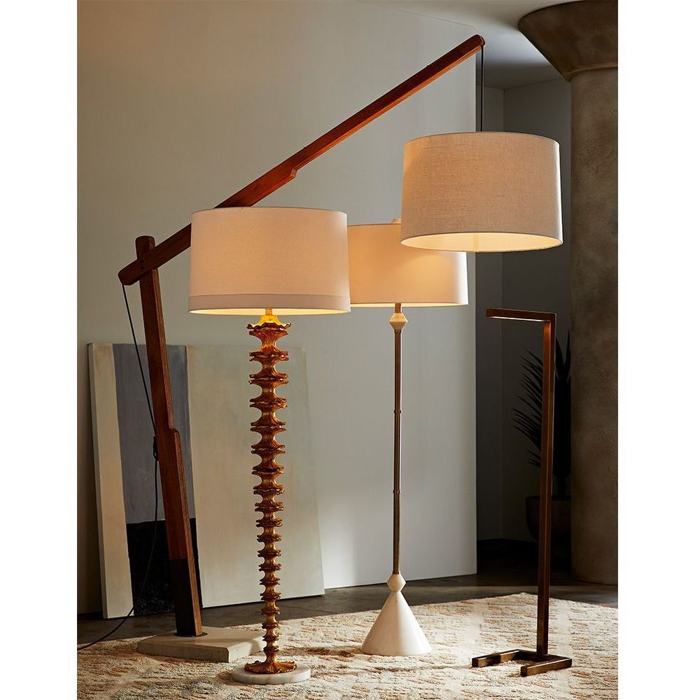 Salford 52 inch Vintage Brass Floor Lamp Portable Light