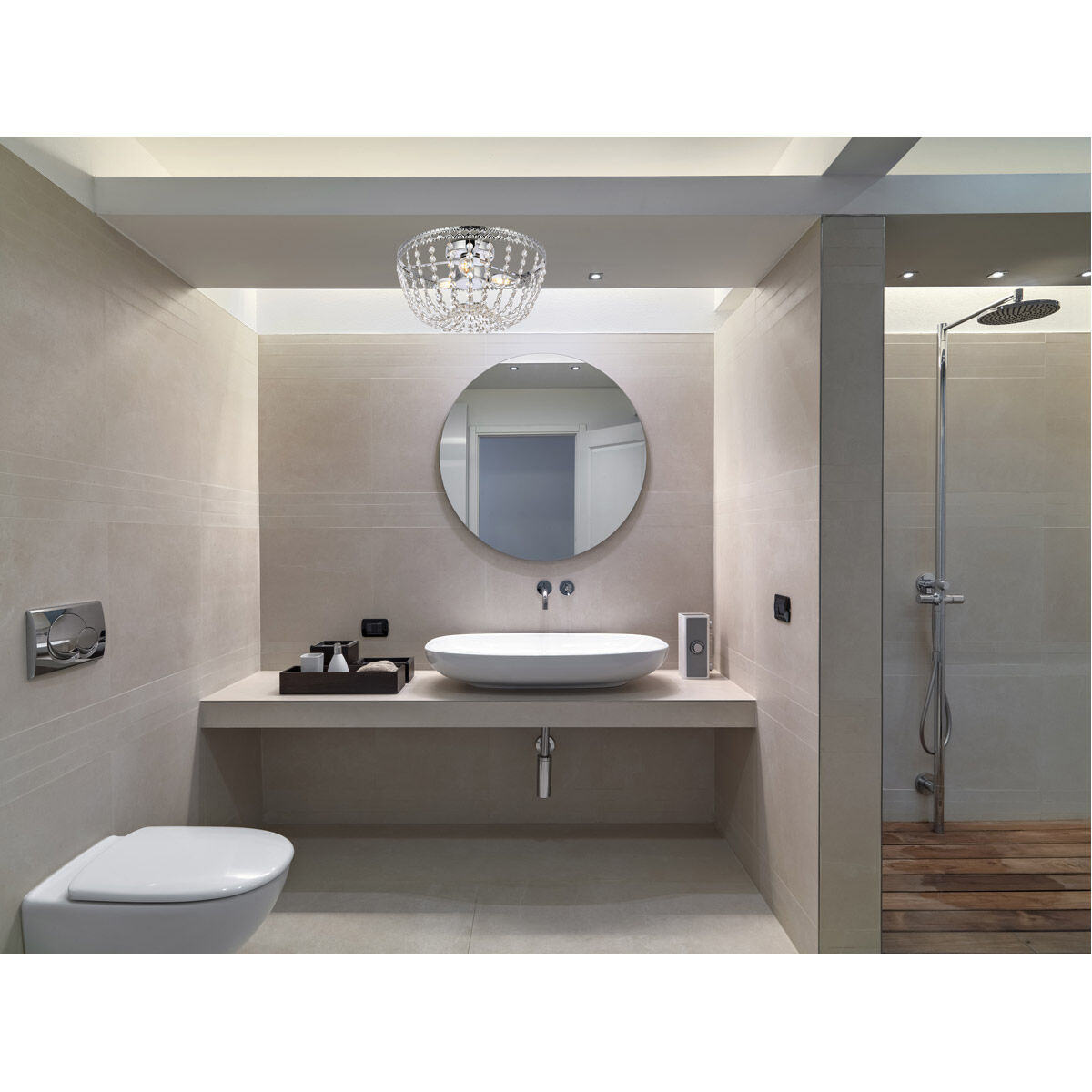 Kylie 3 Light 14 inch Chrome Flush Mount Ceiling Light