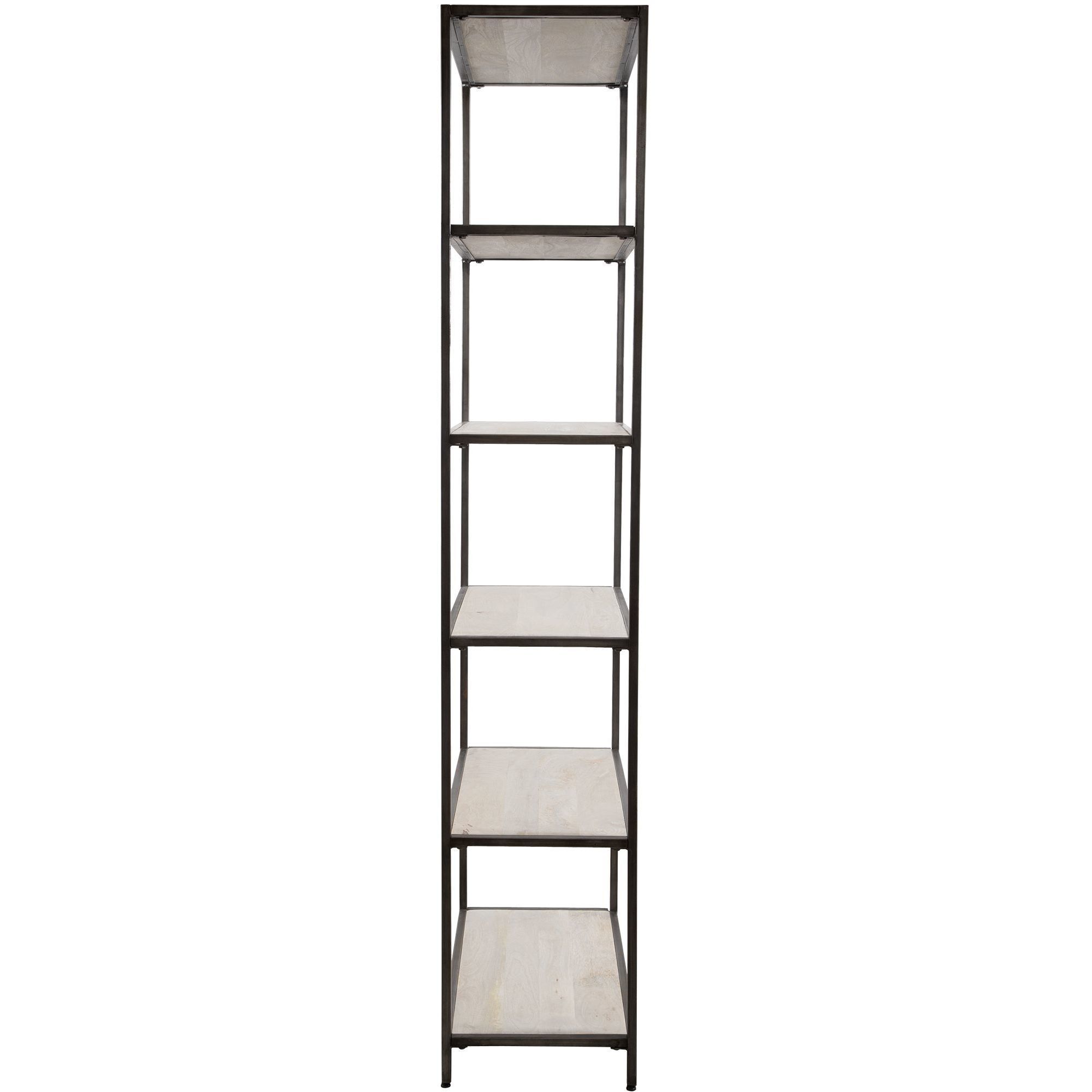 Baldwin 87 X 31 inch Gunmetal and White Washed Mango Wood Etagere