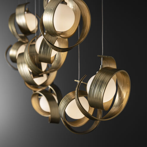 Riza 10 Light 12.2 inch Modern Brass Pendant Ceiling Light