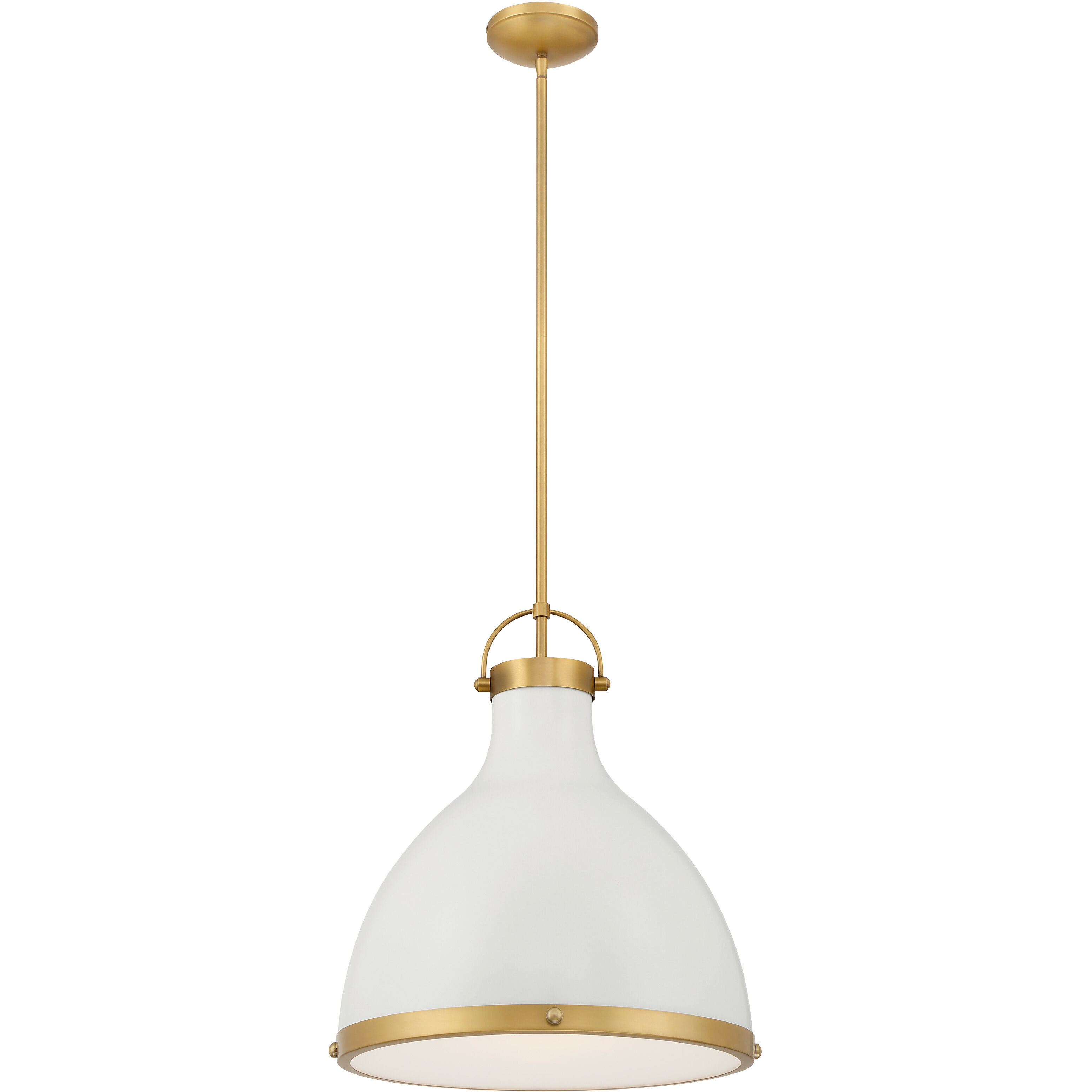 Lynk 1 Light 16.5 inch Legacy Brass and Off White Cream Pendant Ceiling Light