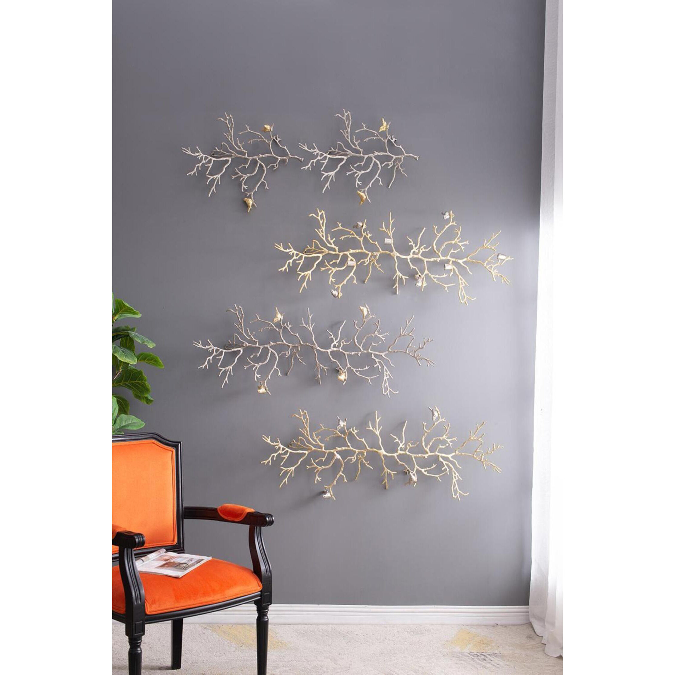 Atelier Branch Silver and Gold Wall Décor